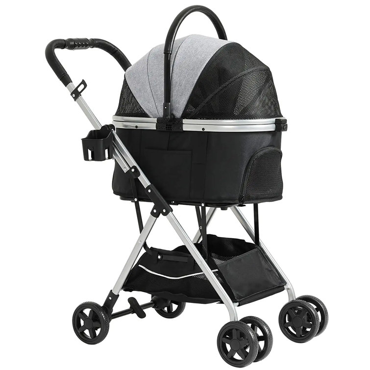 VIAGDO Pet Stroller Premium 3in1 For Medium Small Dogs Cats